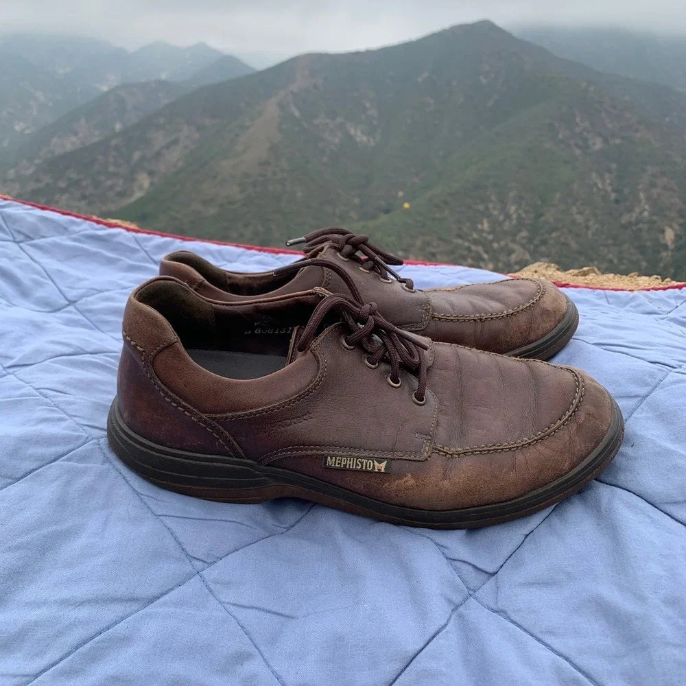 Mephisto Douk waterproof leather oxfords in brown, HydroProtect, size 8 mens